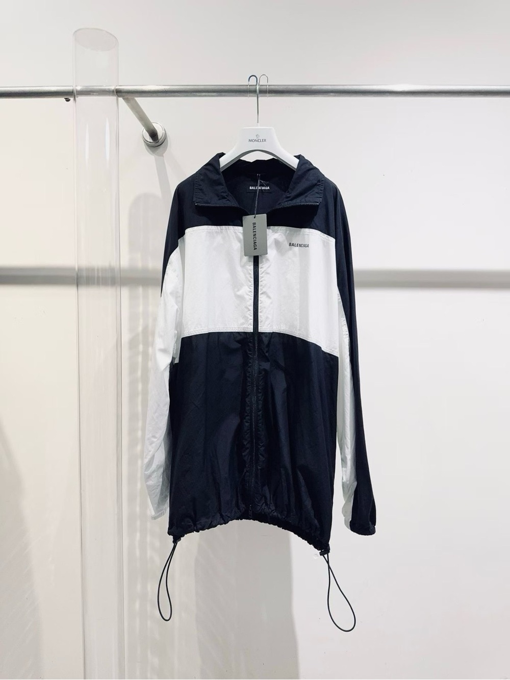 Balenciaga Black & White Colorblock Windbreaker
